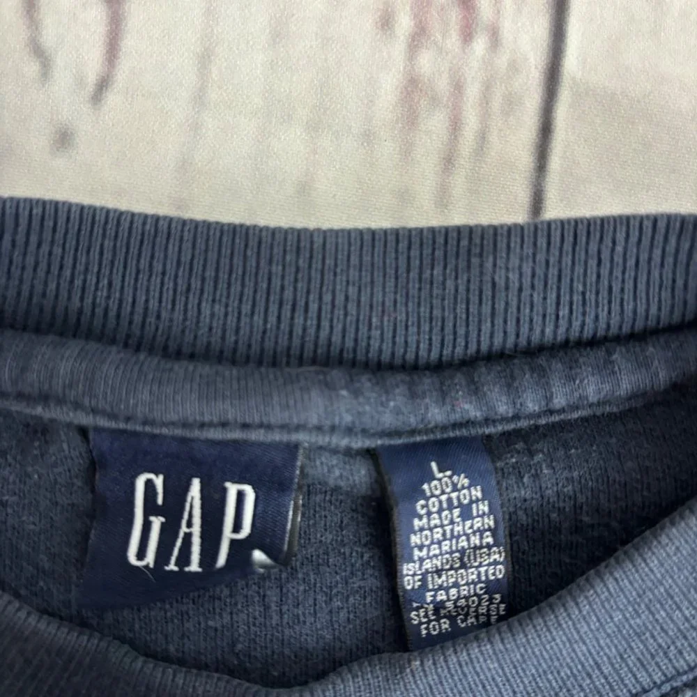 GAP Vintage Ribbed Sweatshirt Navy with Gold Accent - Size‎ L